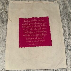 Curly Girl Design Canvas Drawstring Tote Bag Cream Pink Quote Reusable Gift Bag